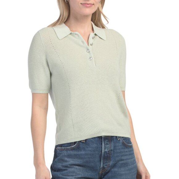 RAG & BONE Cotton Blend Darcey Short Sleeve Polo - Picture 1 of 2